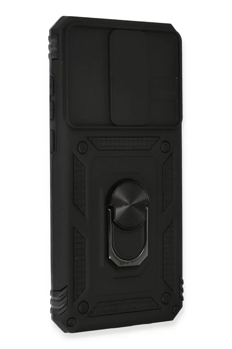 Newface Xiaomi Redmi Note 8 Pro Kılıf Pars Lens Yüzüklü Silikon - Siyah