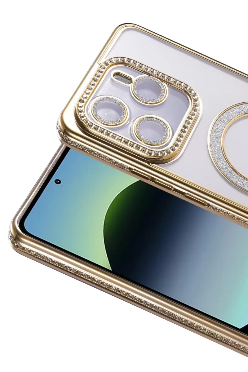 Newface Xiaomi Redmi Note 14 4G Joke Simli Magneticsafe Kılıf - Gold