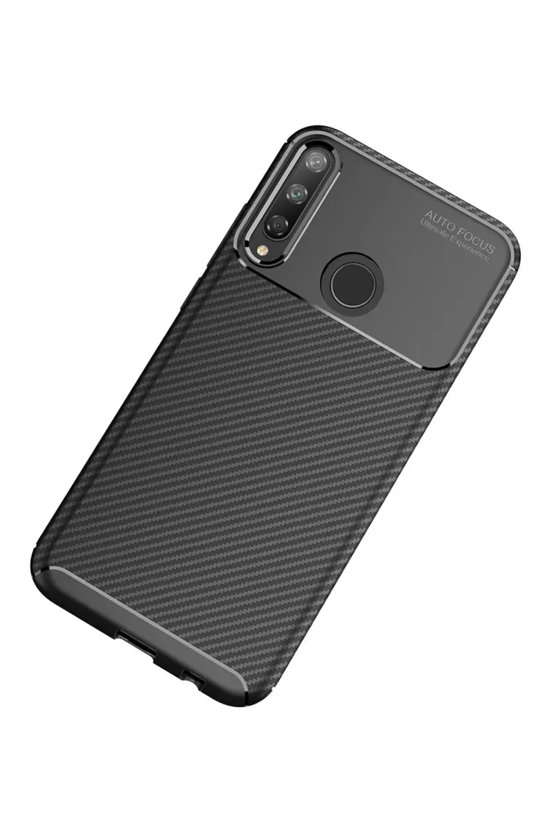 Newface Huawei P40 Lite E Kılıf Auto Focus Karbon Kapak - Siyah