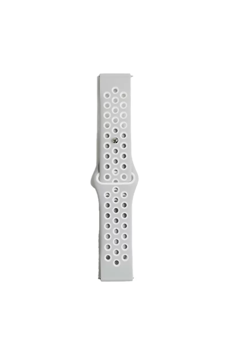 Newface Watch 22mm Spor Delikli Kordon - Gri-Beyaz