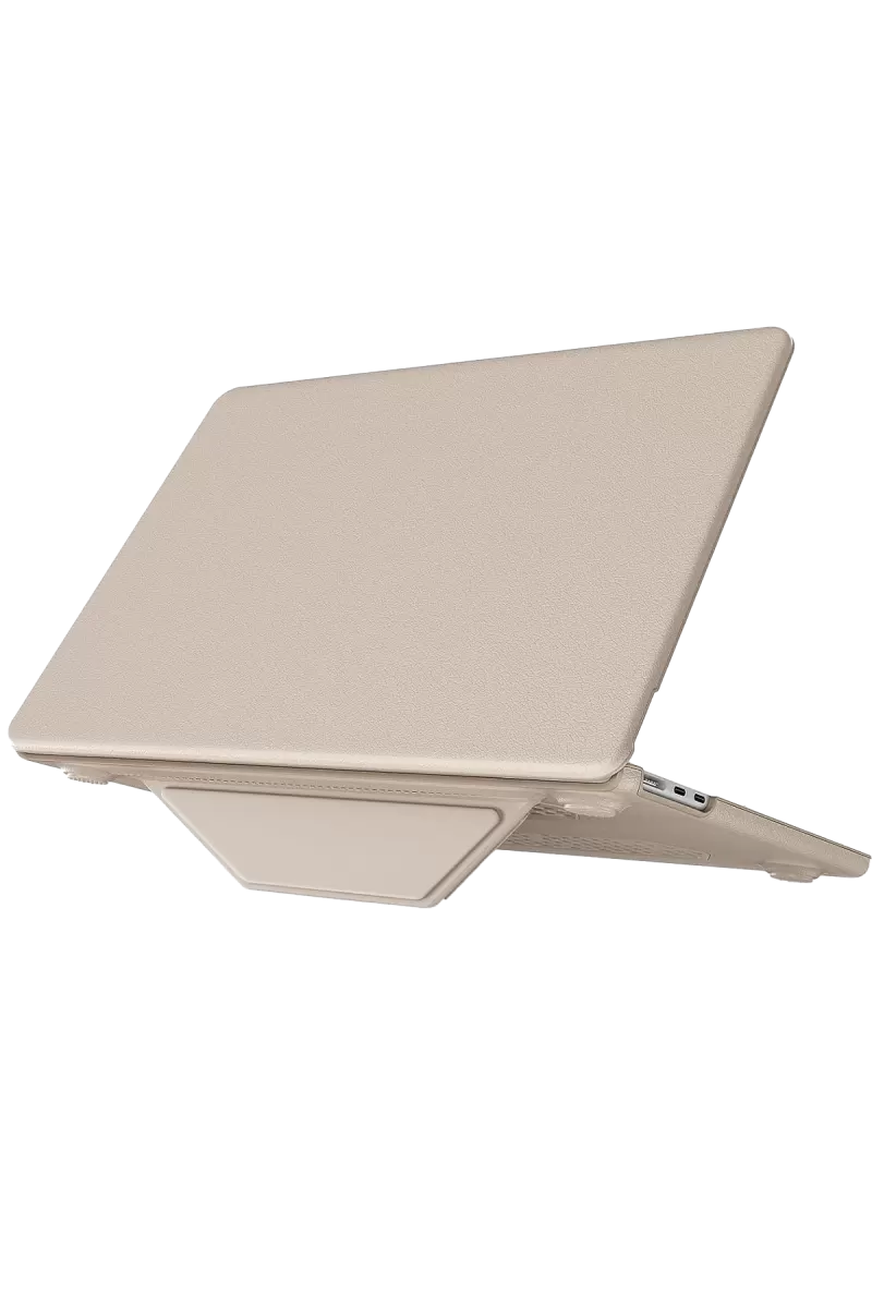 Newface Apple Macbook Pro 14 2021 Macbook Deri Kapak - Gold