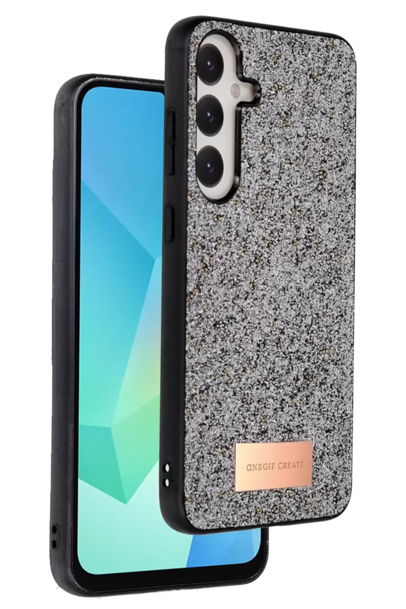 Onegif Samsung Galaxy A26 Bright Simli Kapak - Gümüş