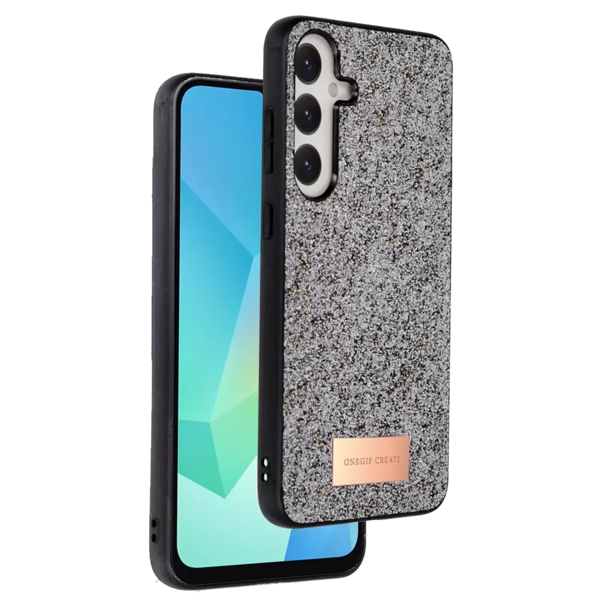 Onegif Samsung Galaxy A26 Bright Simli Kapak - Gümüş