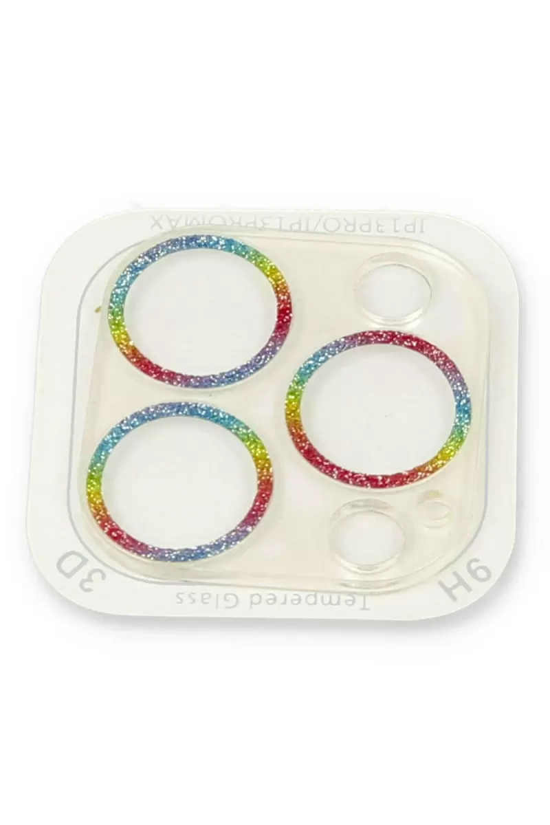 Newface Apple iPhone 13 Pro Shine Kamera Lens Koruma Cam - Rainbow