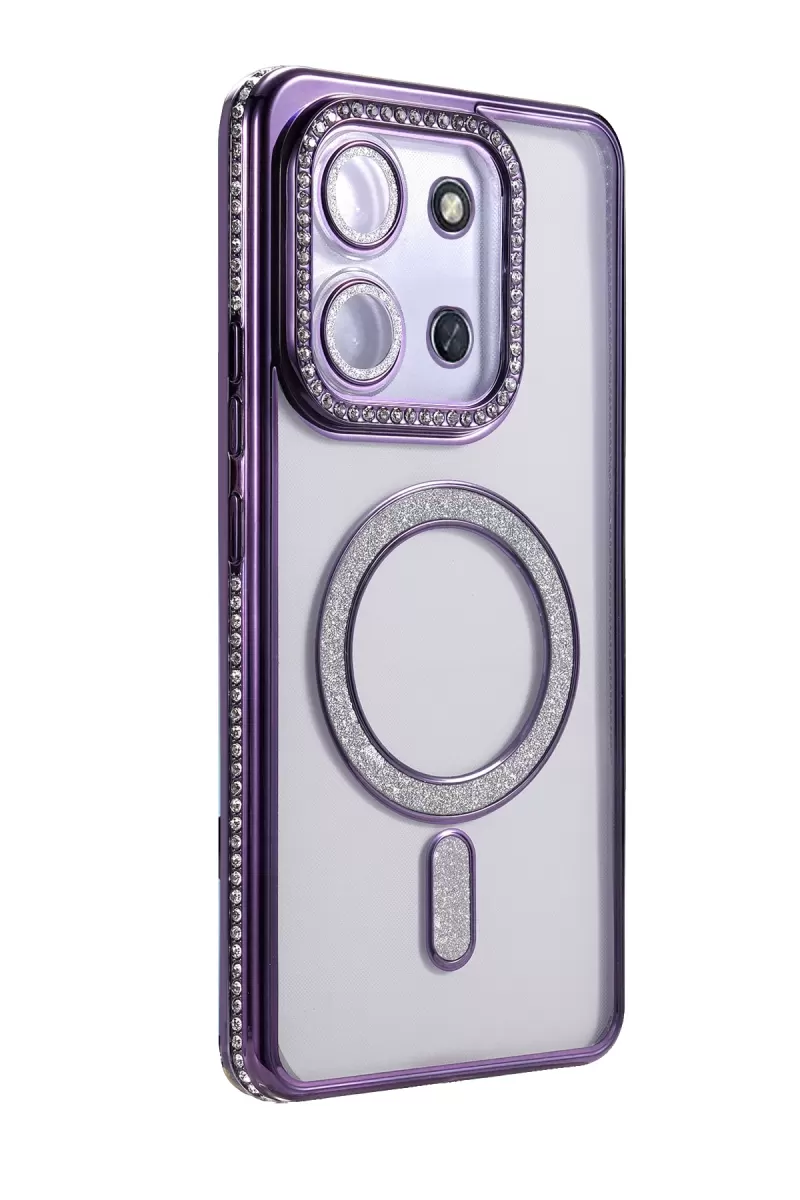 Newface Xiaomi Redmi 15C 4G Joke Simli Magneticsafe Kılıf - Derin Mor