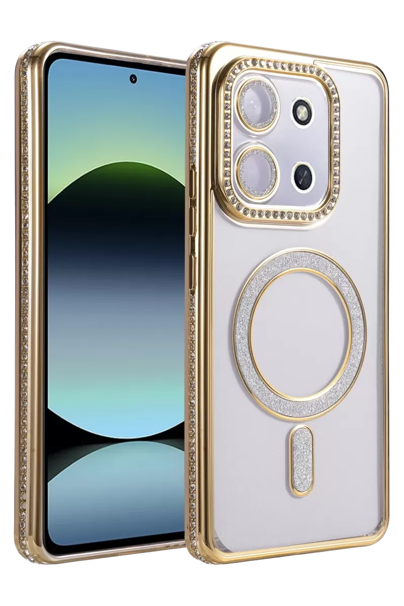 Newface Xiaomi Redmi 15C 4G Joke Simli Magneticsafe Kılıf - Gold