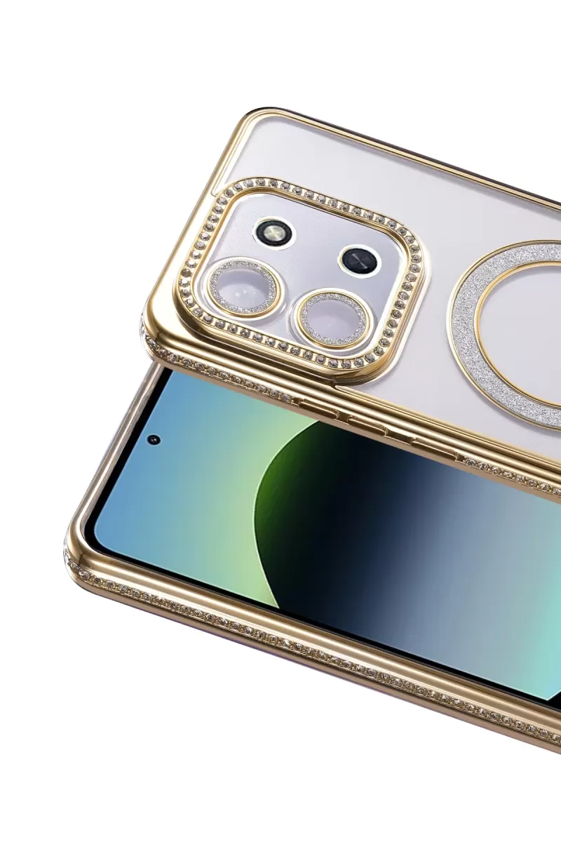 Newface Xiaomi Redmi 15C 4G Joke Simli Magneticsafe Kılıf - Gold