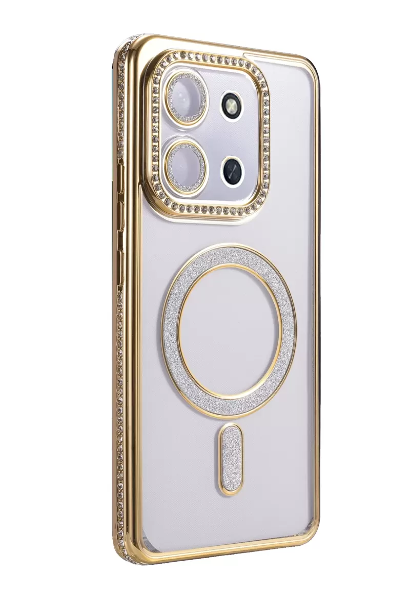 Newface Xiaomi Redmi 15C 4G Joke Simli Magneticsafe Kılıf - Gold