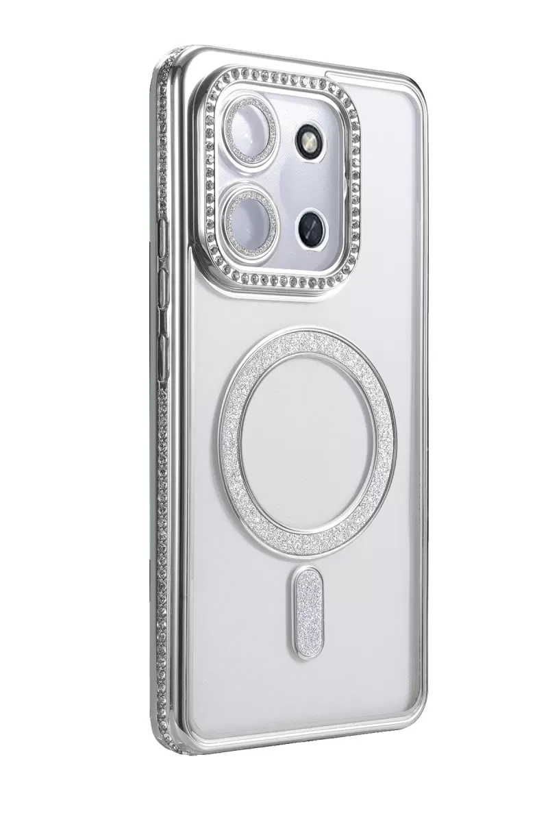 Newface Xiaomi Redmi 15C 4G Joke Simli Magneticsafe Kılıf - Gümüş