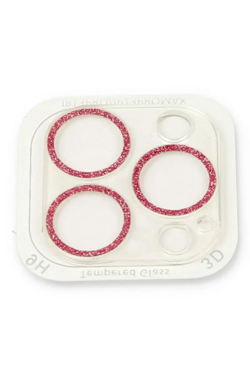 Newface Apple iPhone 13 Pro Max Shine Kamera Lens Koruma Cam - Pembe