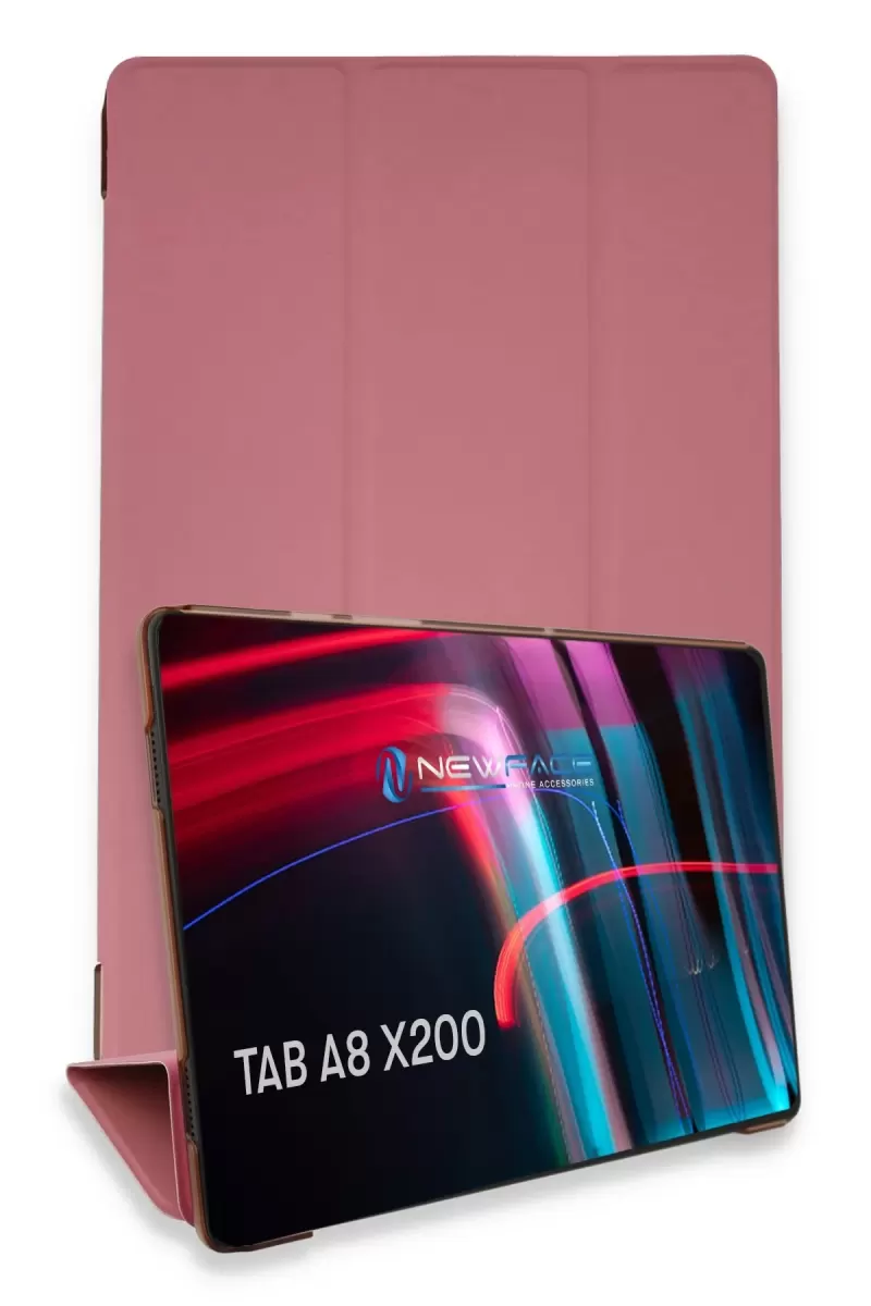 Newface Samsung Galaxy X200 Tab A8 10.5 Kılıf Tablet Smart Kılıf - Pembe