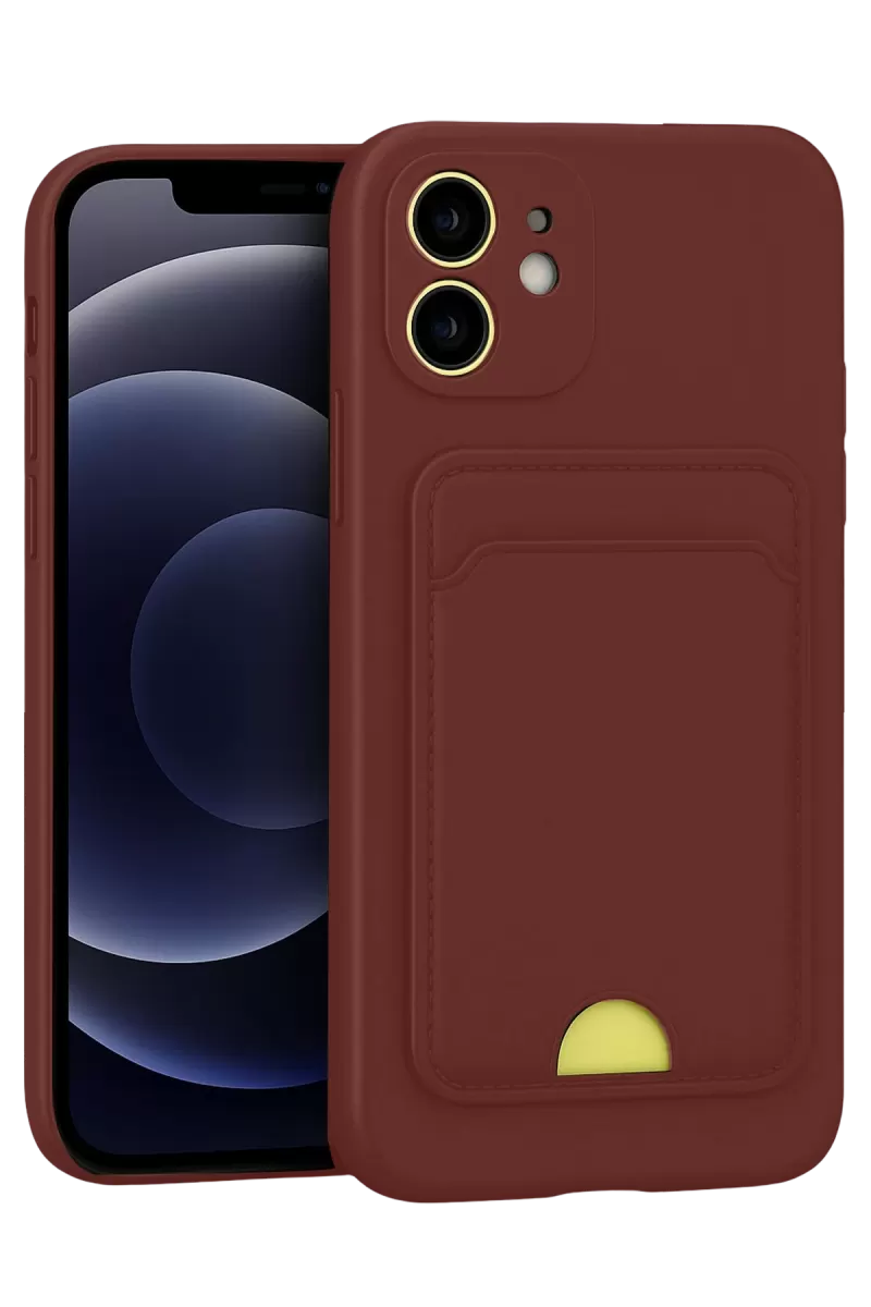 Newface Apple iPhone 11 Kılıf Kelvin Kartvizitli Silikon - Bordo