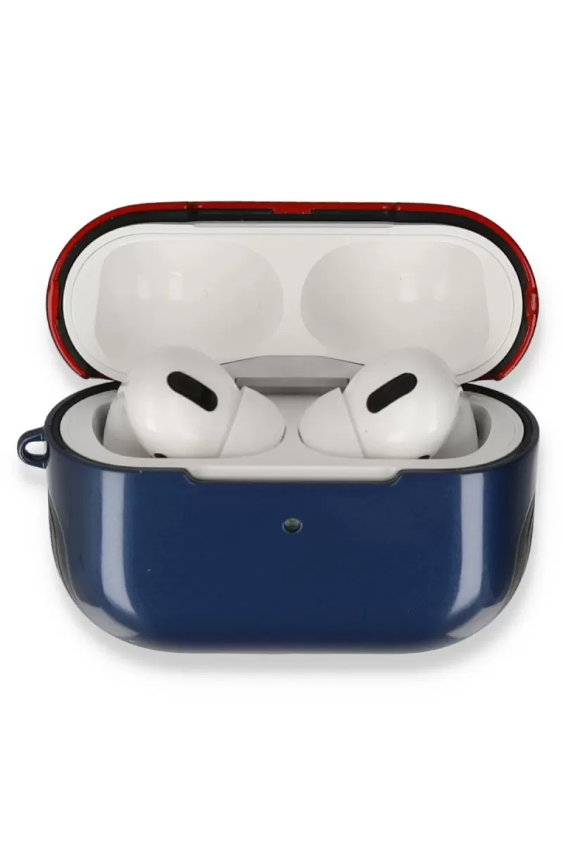 Newface Apple Airpods Pro (1.nesil) 3in1 Kılıf - Lacivert-Kırmızı