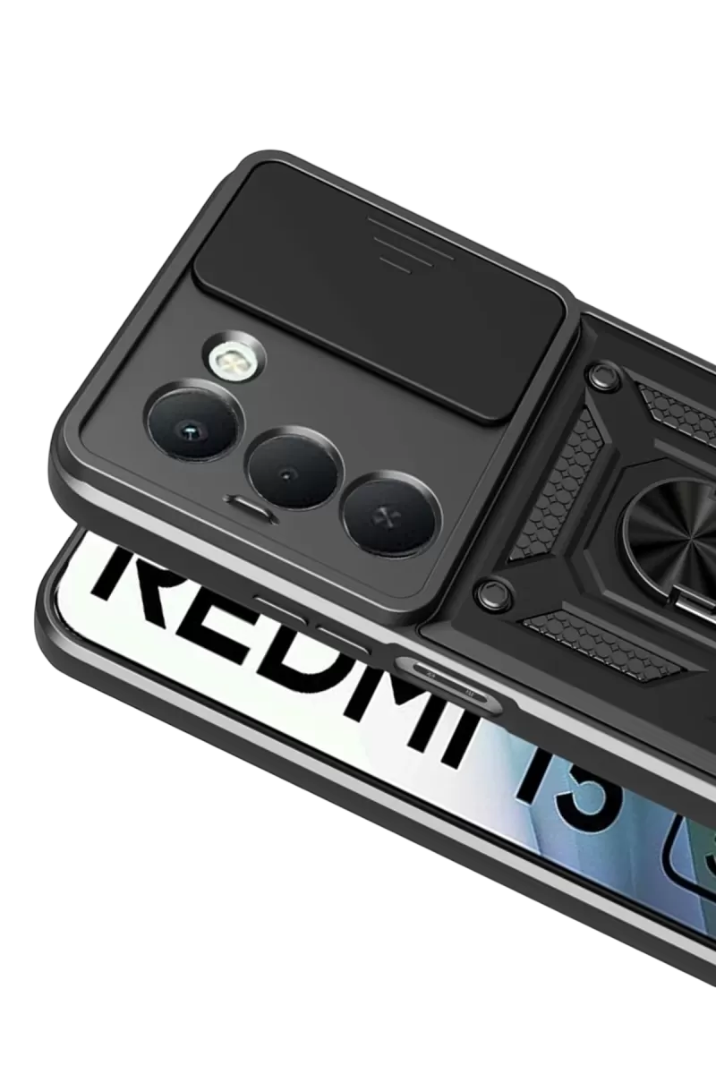 Newface Xiaomi Redmi 15 4G Pars Lens Yüzüklü Silikon - Siyah