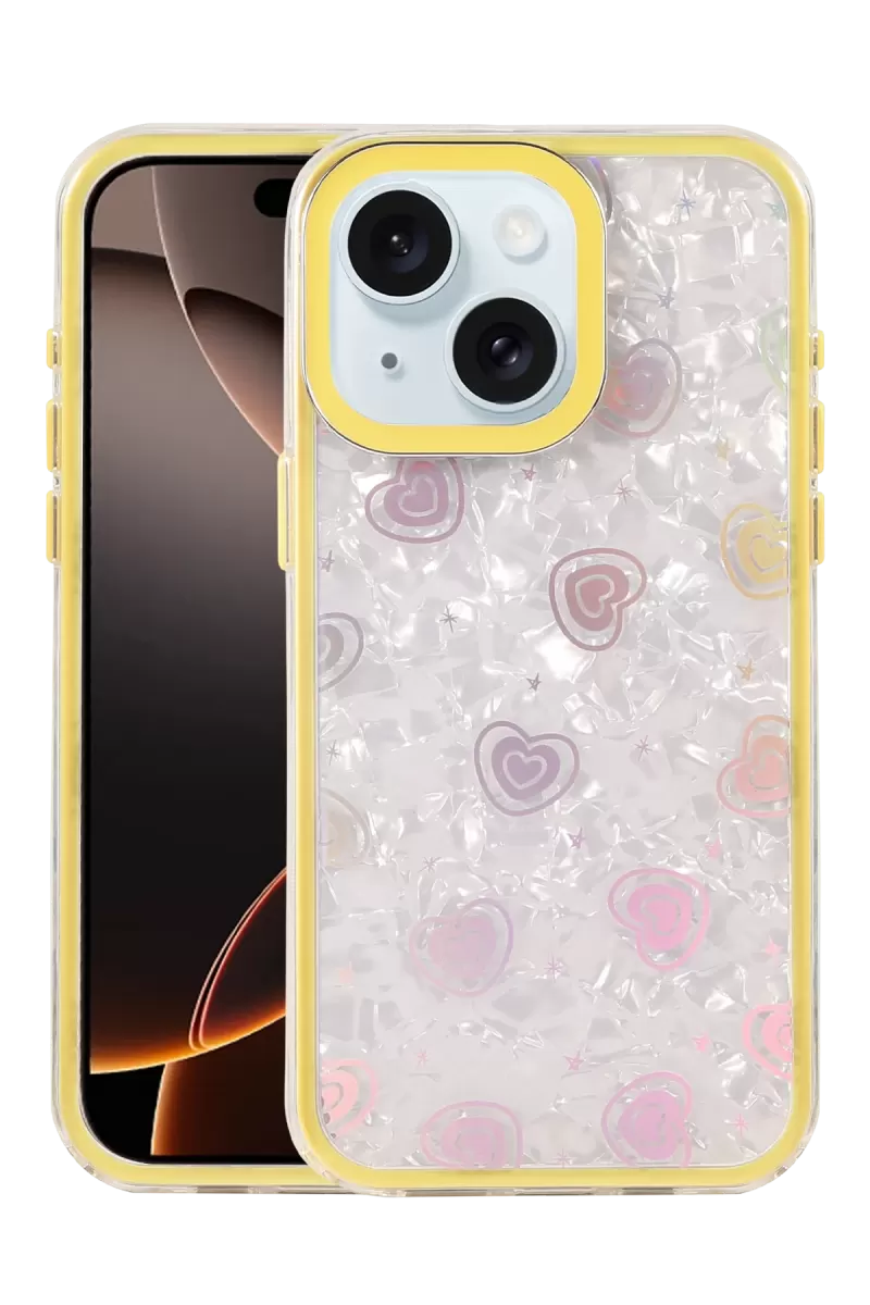 Newface Apple iPhone 14 Lumi Desenli Kapak - Sarı