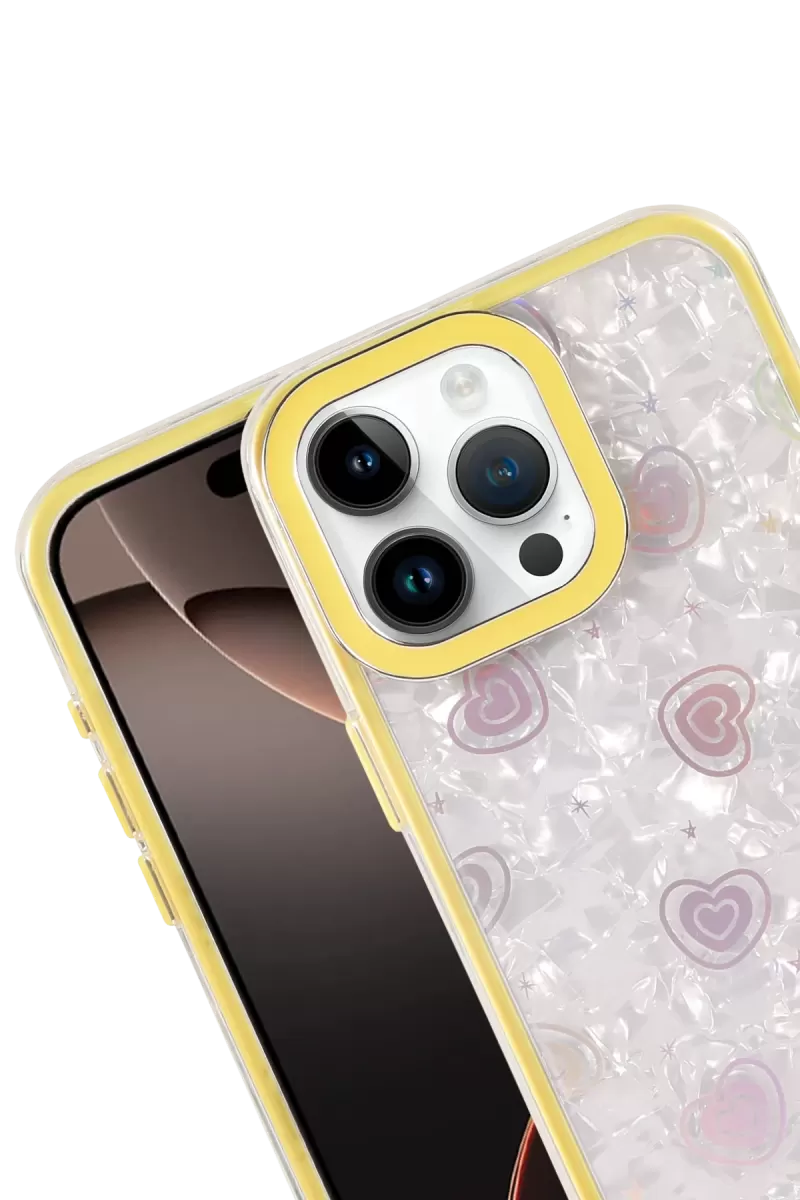Newface Apple iPhone 14 Lumi Desenli Kapak - Sarı