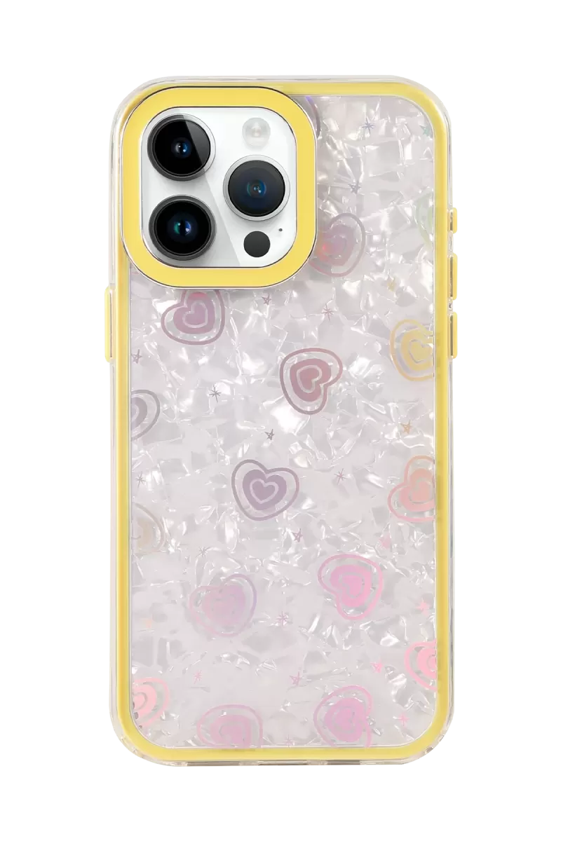 Newface Apple iPhone 14 Lumi Desenli Kapak - Sarı