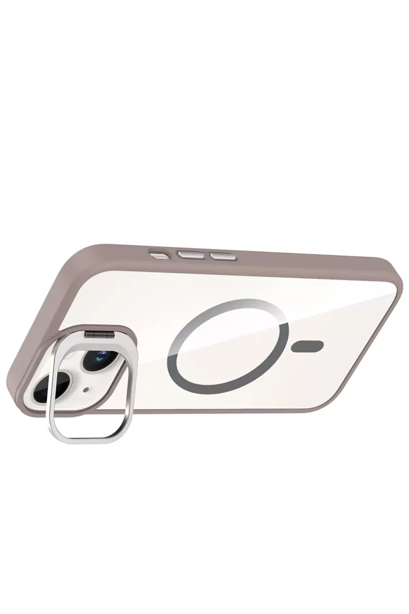 Joko Apple iPhone 15 Plus Remim Lensli Magsafe Standlı Kapak - Titan Gri