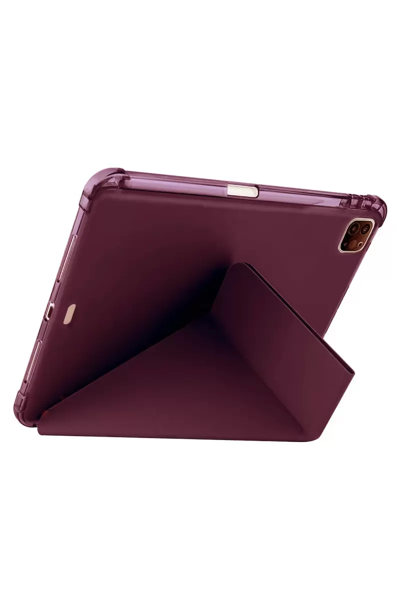 Newface Apple iPad Air 13 (2024) Kılıf Kalemlikli Mars Tablet Kılıfı - Mürdüm