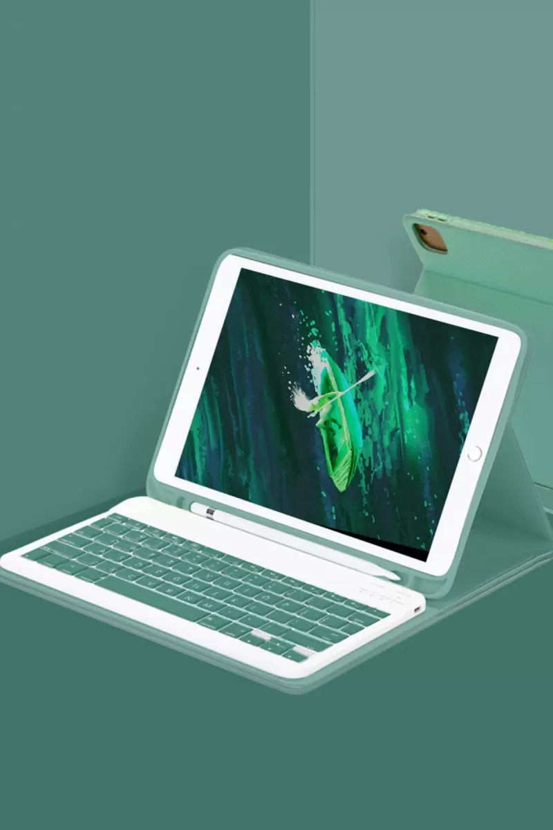 Newface Samsung Galaxy X910 Tab S9 Ultra 14.6 Kılıf KC01 Smart Klavyeli Tablet Kılıfı - Koyu Yeşil