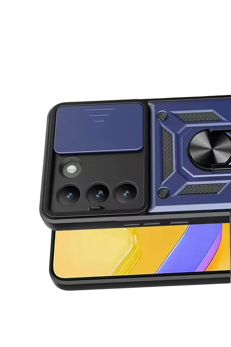 Newface Vivo V30 Lite 4G Pars Lens Yüzüklü Silikon - Lacivert
