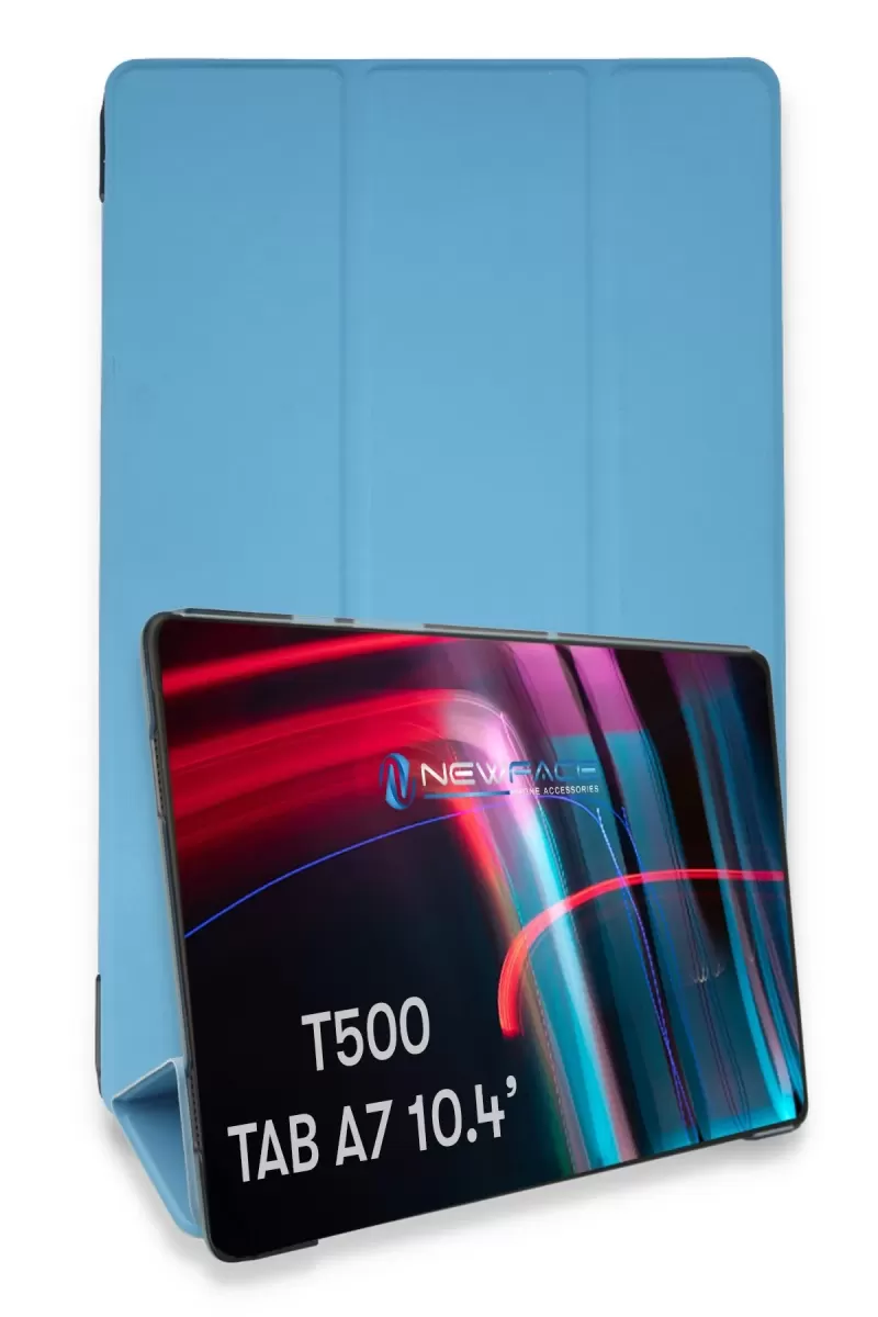 Newface Samsung Galaxy T500 Tab A7 10.4 Kılıf Tablet Smart Kılıf - Mavi