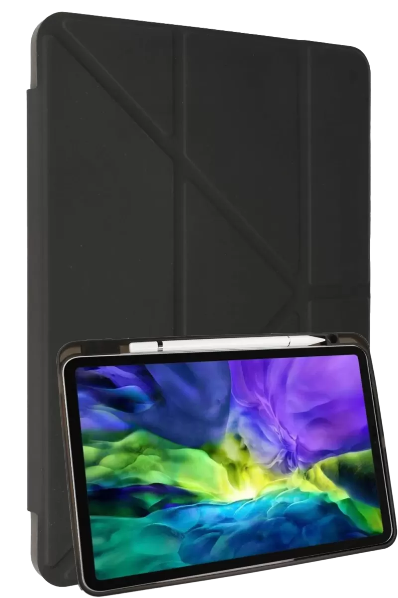 Newface Apple iPad Air 4 10.9 Kılıf Kalemlikli Mars Tablet Kılıfı - Koyu Gri