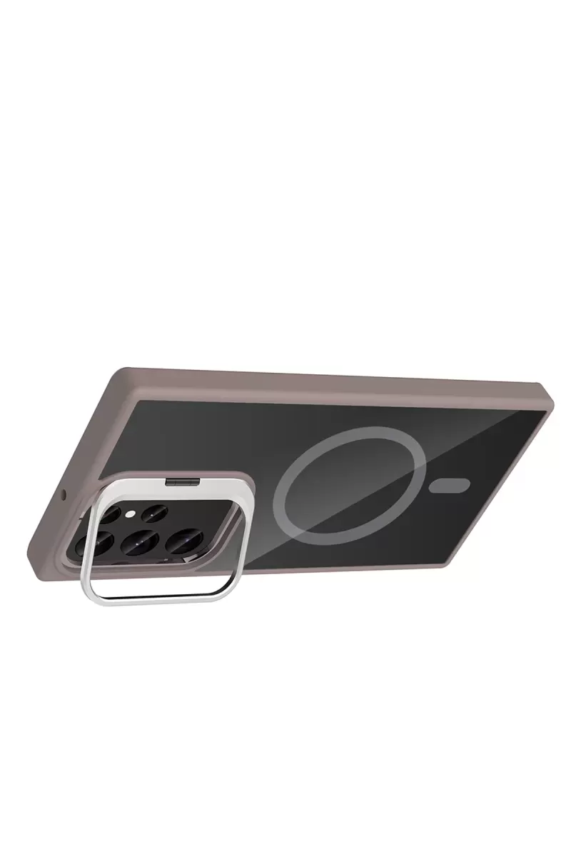 Joko Samsung Galaxy S23 Ultra Remim Lensli Magsafe Standlı Kapak - Titan Gri