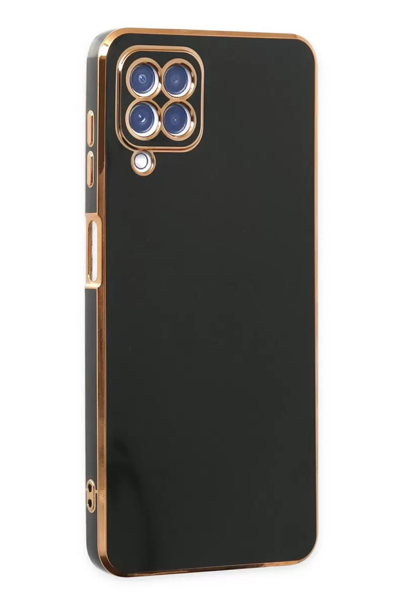 Newface Samsung Galaxy A12 Kılıf Volet Silikon - Siyah