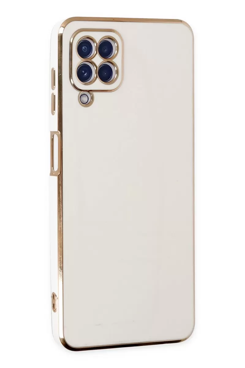 Newface Samsung Galaxy A12 Kılıf Volet Silikon - Beyaz
