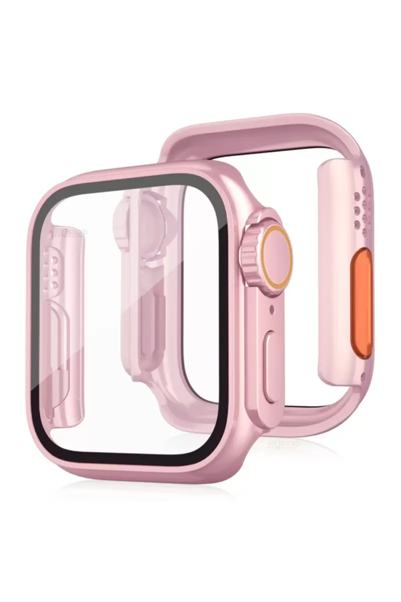 Newface Apple Watch 40mm Watch 49mm Kasa Dönüştürücü ve Ekran Koruyucu - Rose Gold