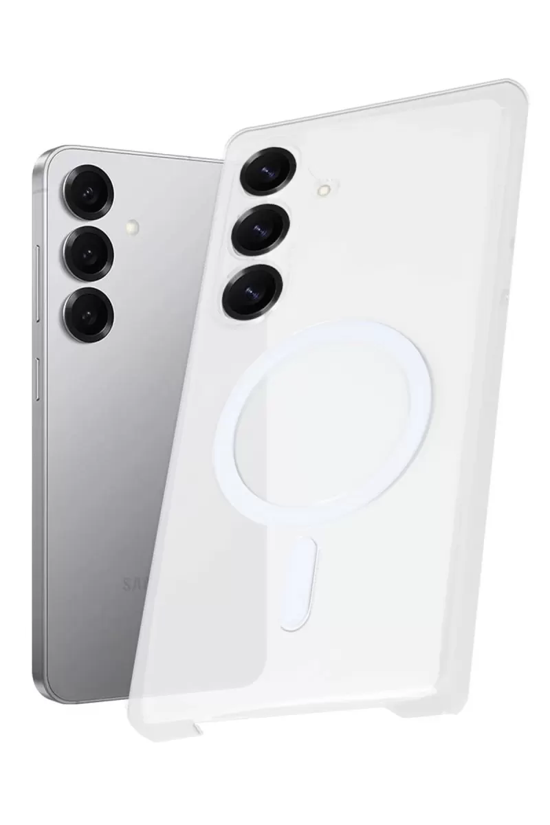 Newface Samsung Galaxy S25 Kılıf PC Zara Magsafe Şeffaf Kılıf - Şeffaf