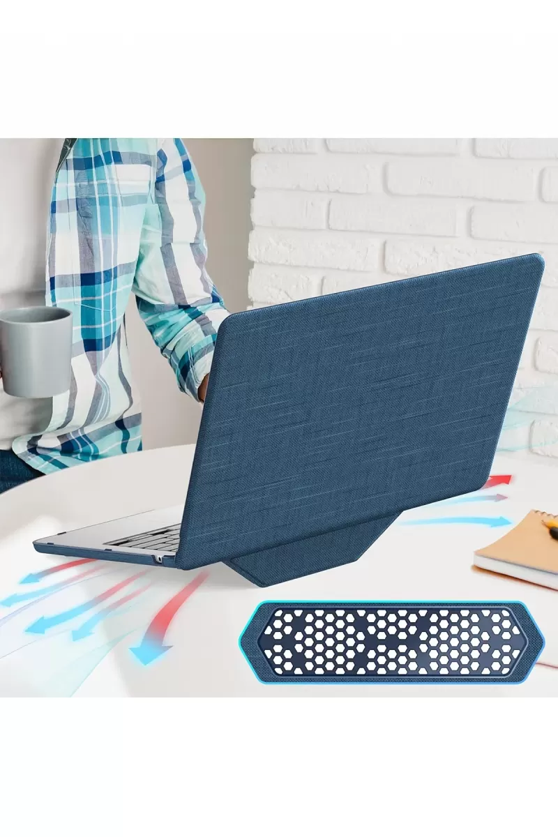 Newface Apple Macbook Air 15 2023 Macbook Kumaş Kapak - Lacivert