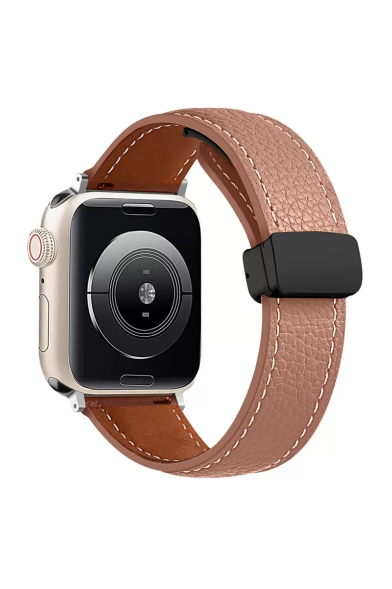 Newface Apple Watch 42mm KR414 Daks Deri Kordon - Kahverengi