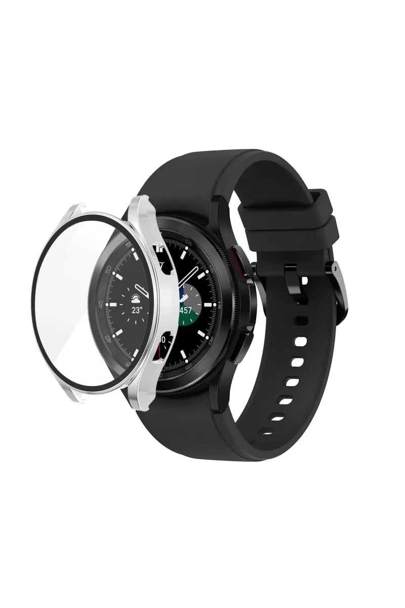 Newface Watch 4 46mm Wall Camlı Kasa Ekran Koruyucu - Gümüş