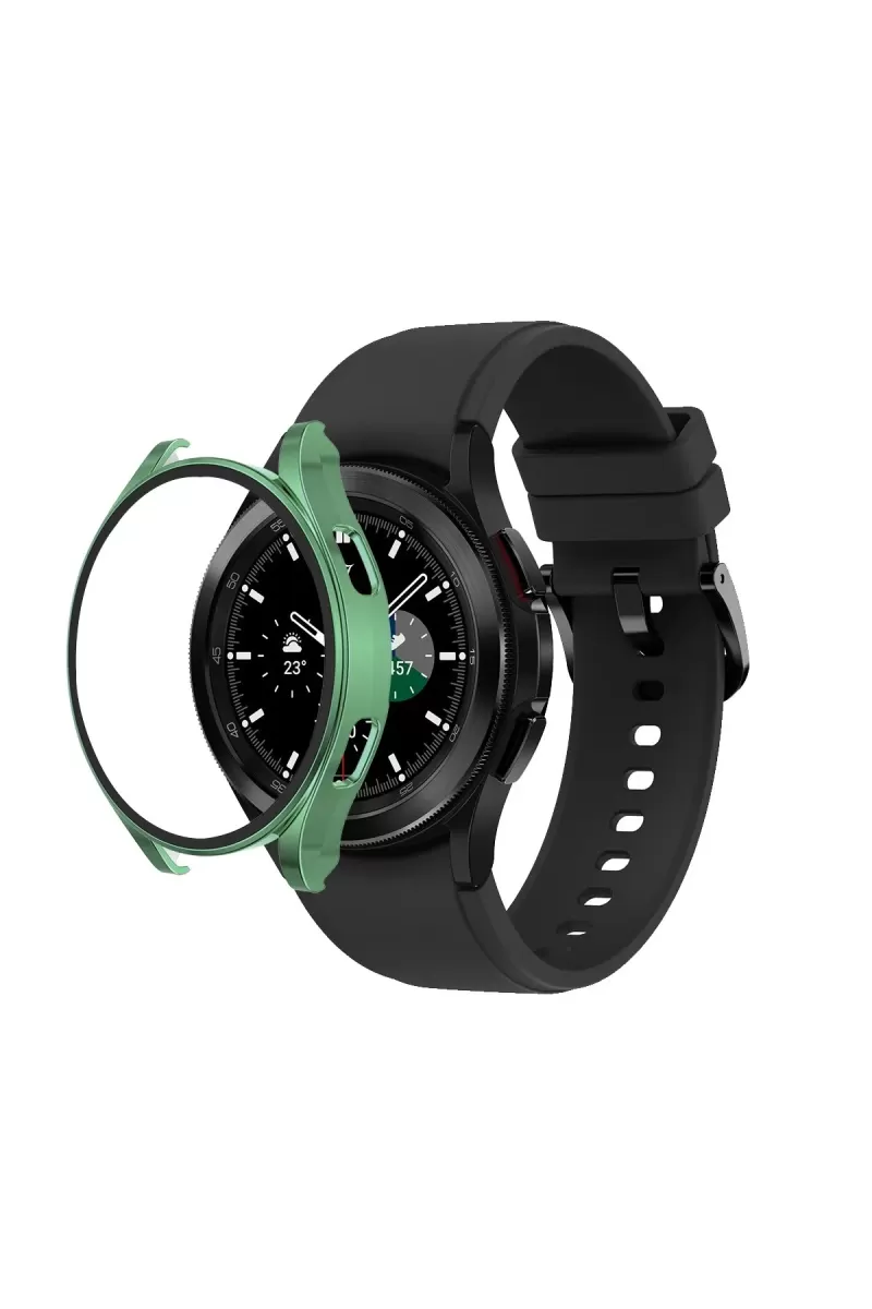 Newface Watch 5 Pro 45mm Wall Camlı Kasa Ekran Koruyucu - Koyu Yeşil