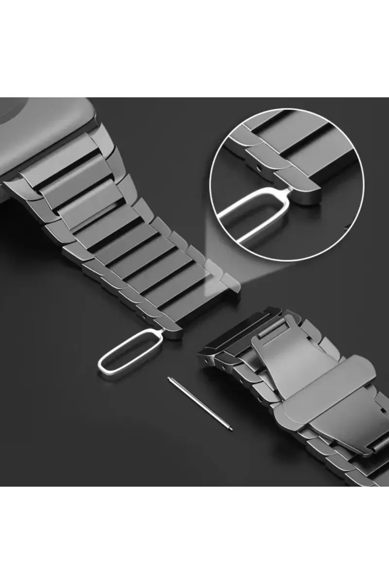 Newface Apple Watch 42mm KR413 Fine Steel Kordon - Siyah