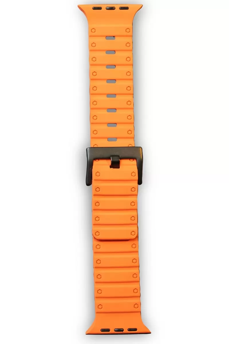 Newface Apple Watch 42mm Magnus Mıknatıslı Silikon Kordon - Turuncu