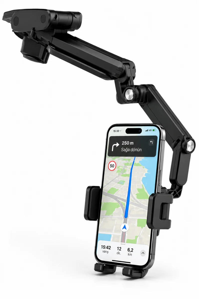 Dikiz Aynasına Monte Telefon Tutucu Katlanabilir Ayarlanabilir Araç İçi Telefon Standı