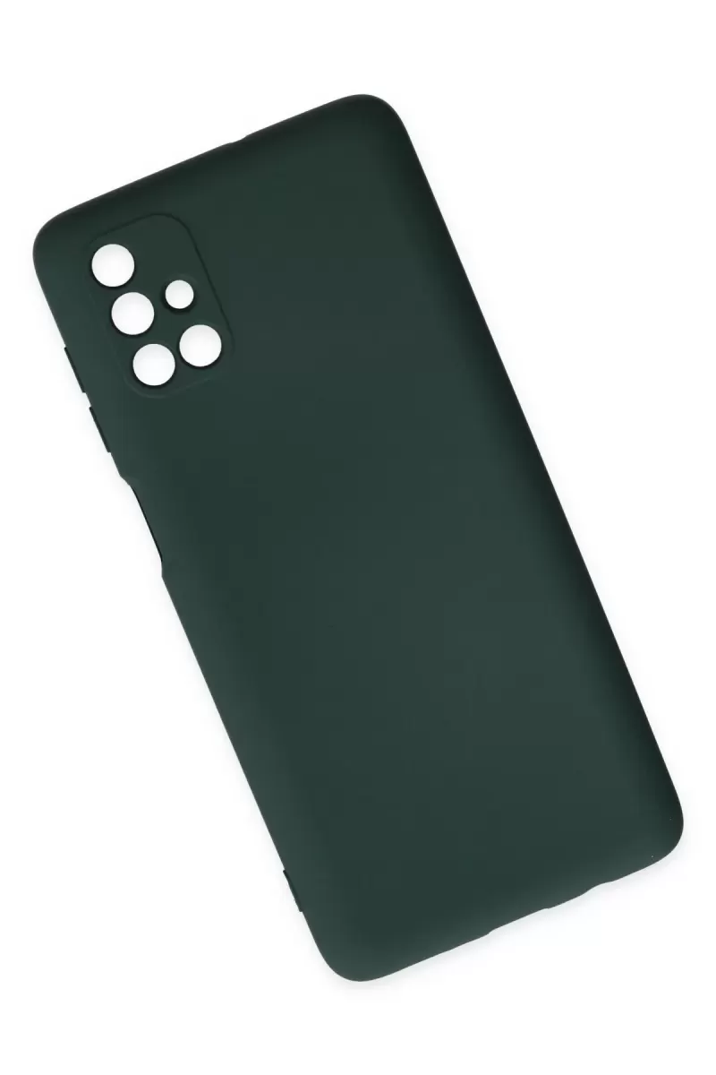 Newface Samsung Galaxy M51 Kılıf Nano içi Kadife Silikon - Koyu Yeşil