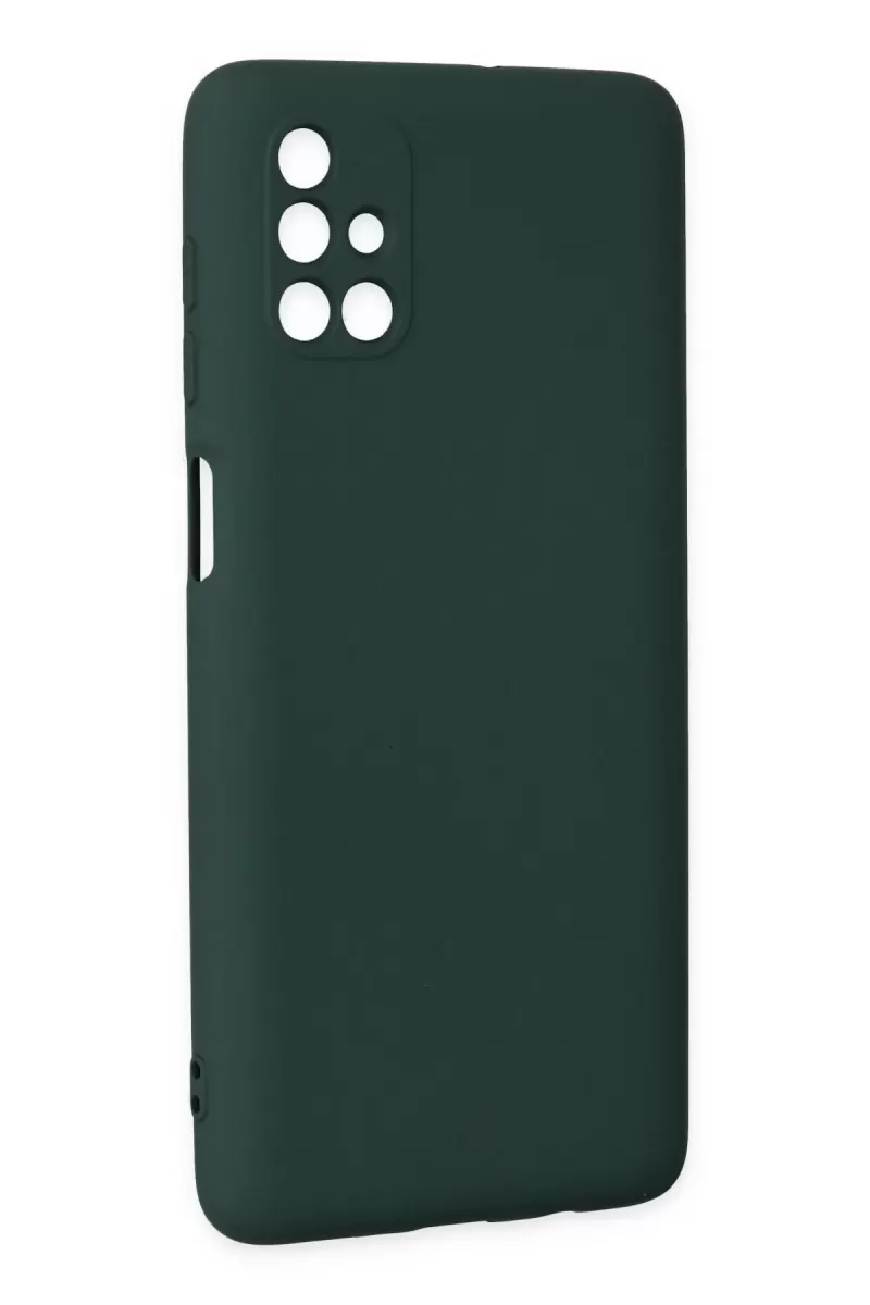 Newface Samsung Galaxy M51 Kılıf Nano içi Kadife Silikon - Koyu Yeşil