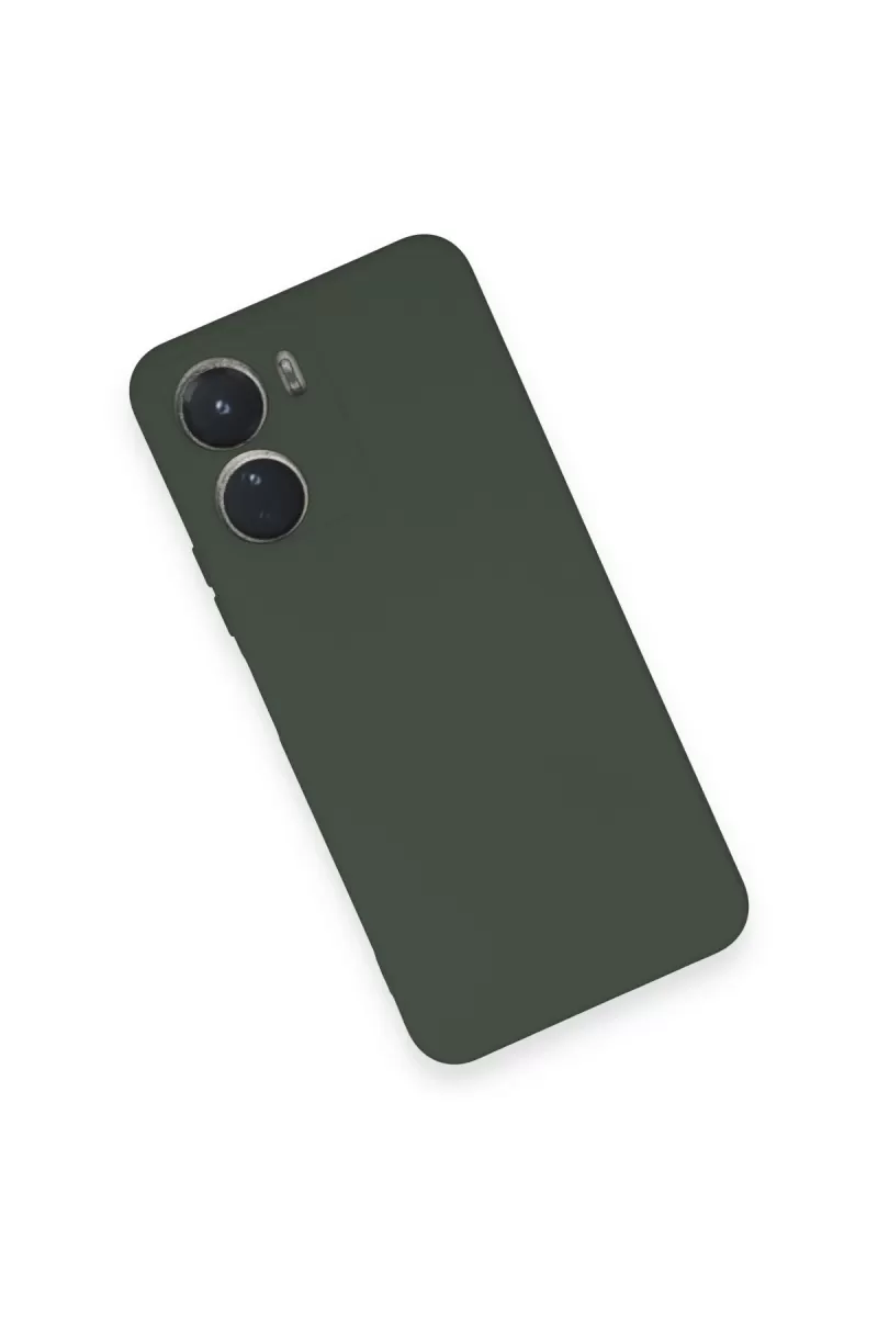 Newface Vivo Y16 Kılıf Nano içi Kadife Silikon - Koyu Yeşil