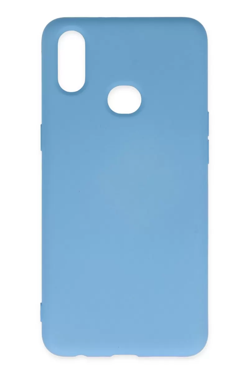 Newface Samsung Galaxy A10S Kılıf Nano içi Kadife Silikon - Mavi