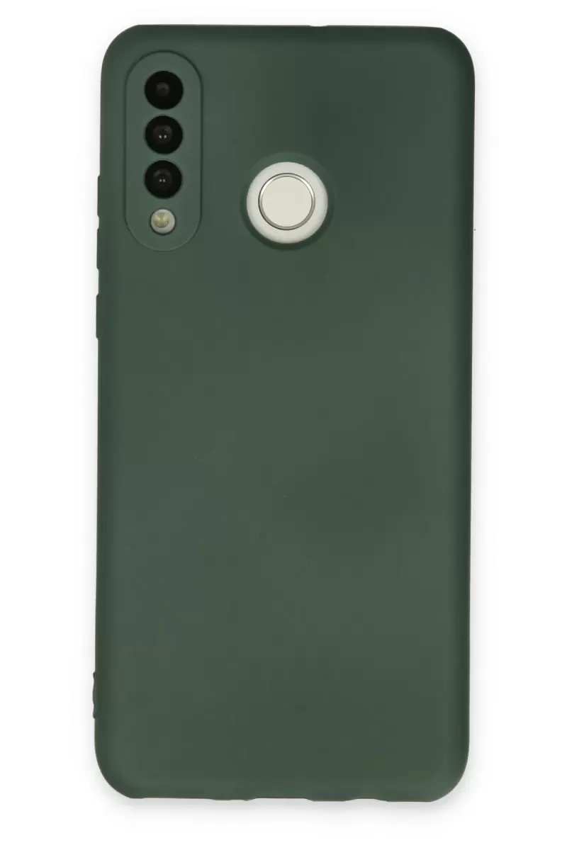 Newface Huawei P30 Lite Kılıf Nano içi Kadife Silikon - Koyu Yeşil