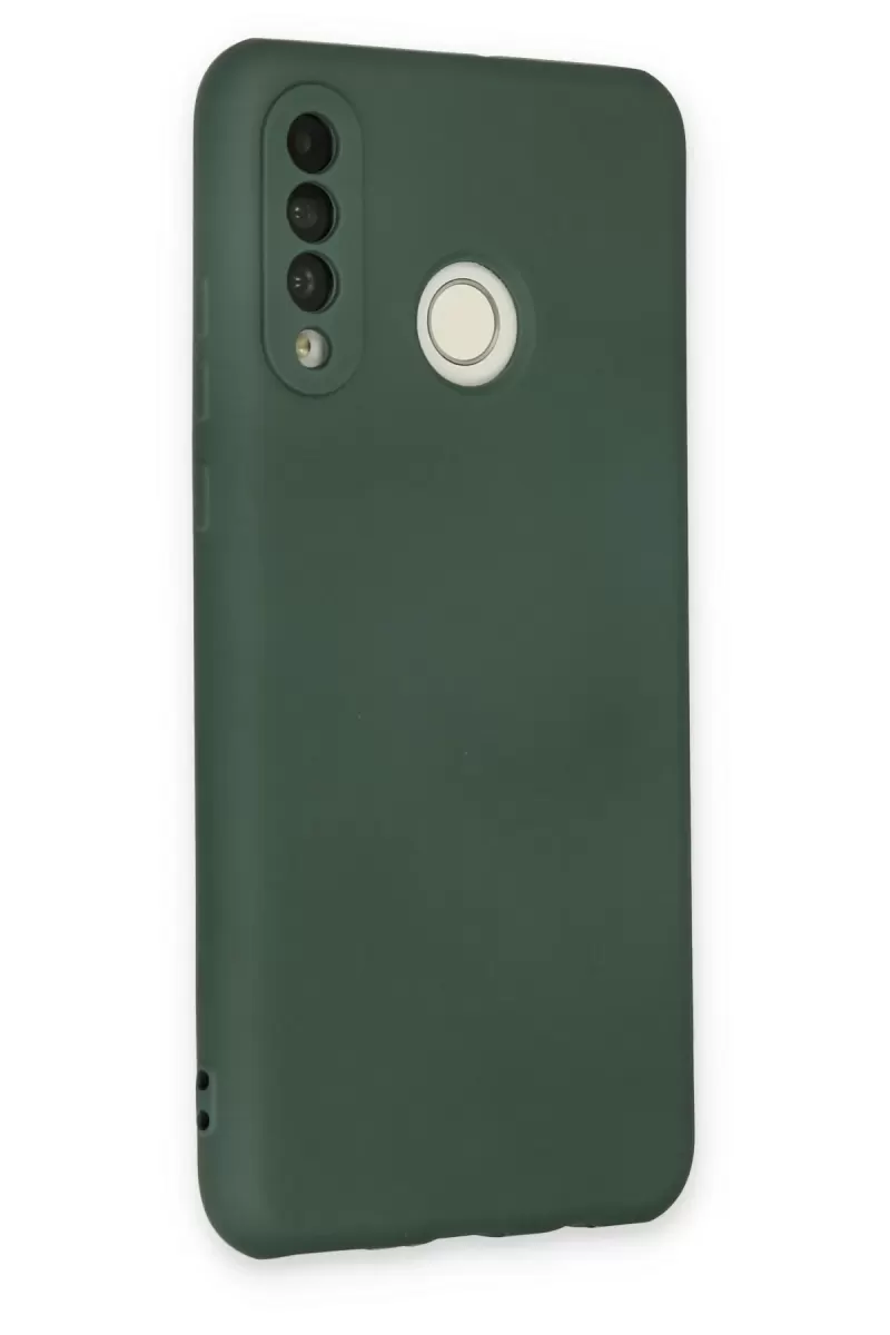 Newface Huawei P30 Lite Kılıf Nano içi Kadife Silikon - Koyu Yeşil