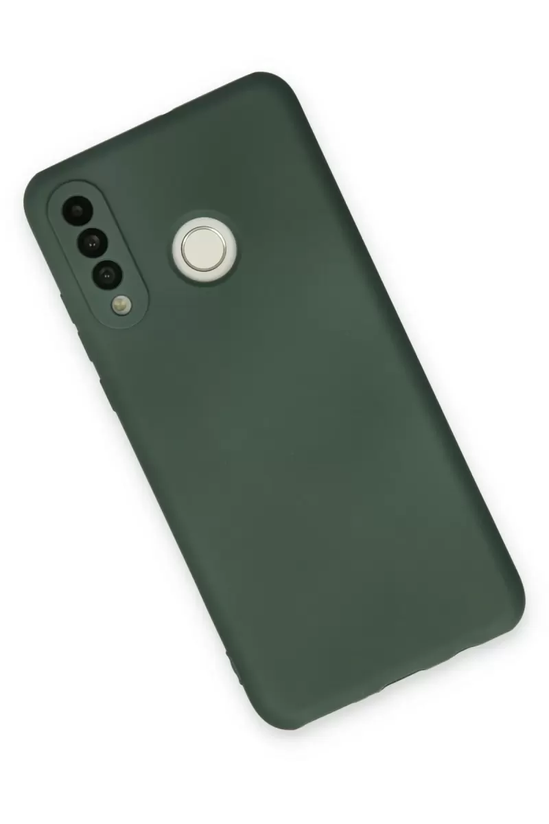 Newface Huawei P30 Lite Kılıf Nano içi Kadife Silikon - Koyu Yeşil