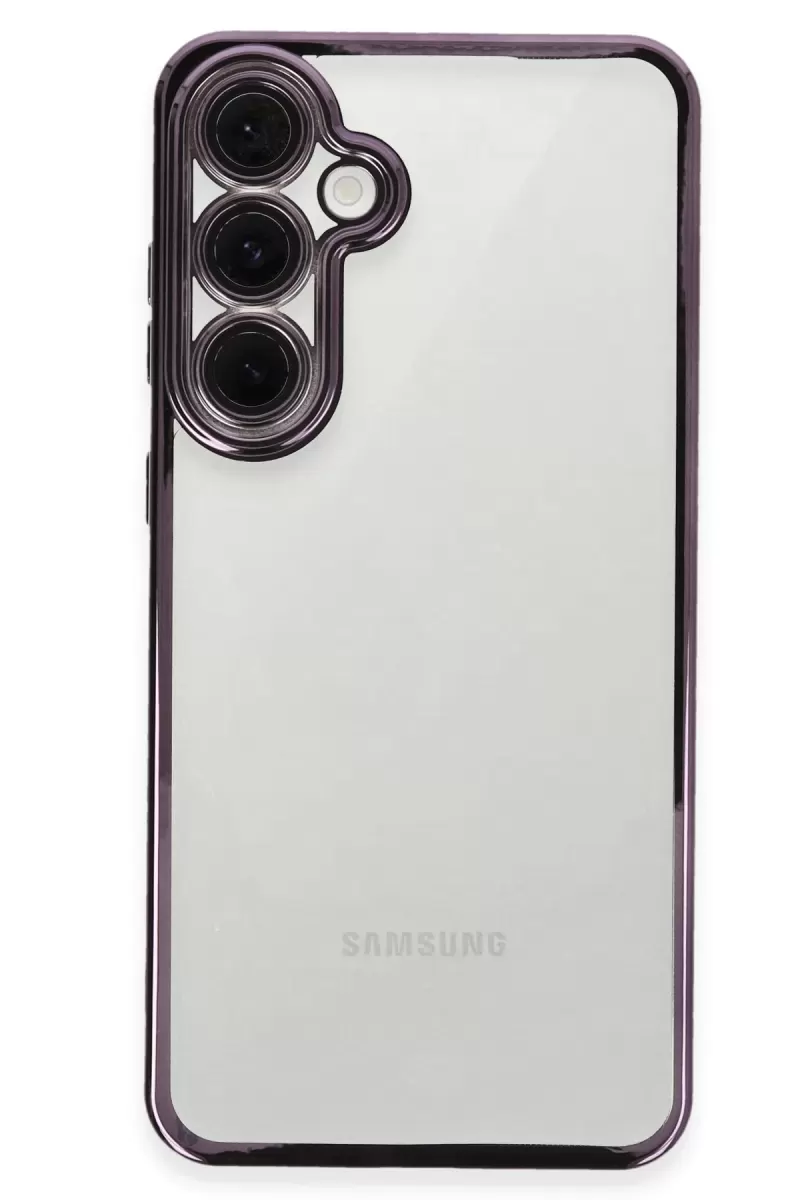 Newface Samsung Galaxy S24 FE Kılıf Razer Lensli Silikon - Mor