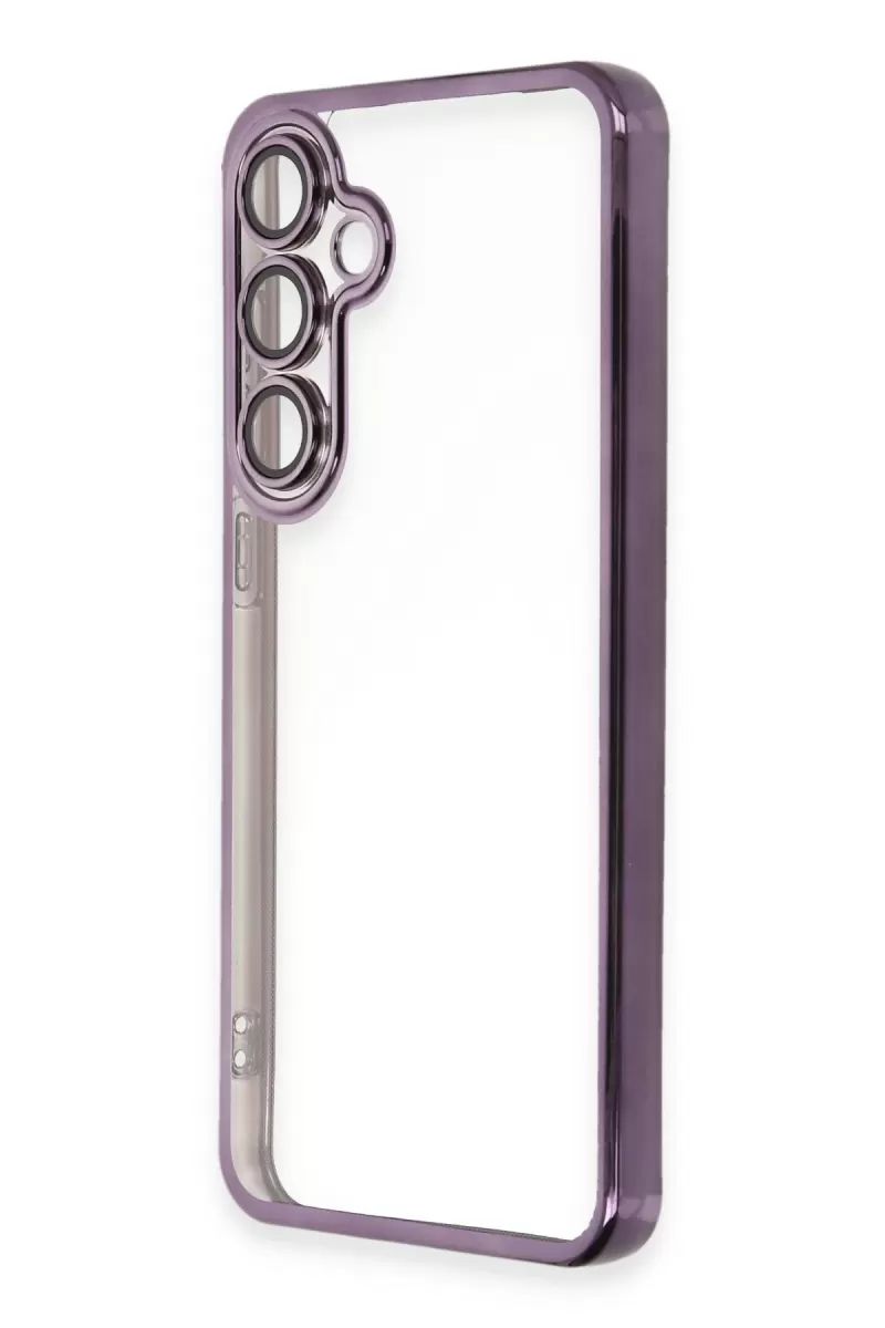 Newface Samsung Galaxy S24 FE Kılıf Razer Lensli Silikon - Mor