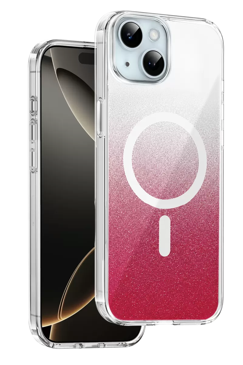 Onegif Apple iPhone 15 Sora Simli Magsafe Kapak - Kırmızı