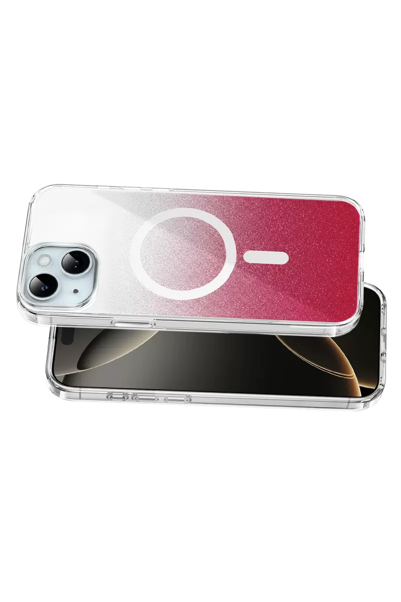 Onegif Apple iPhone 15 Sora Simli Magsafe Kapak - Kırmızı